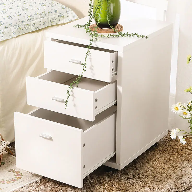 

3 Tier Coffee Sofa Side End Table TV Snack Stand Rolling Over Bed Laptop PC Desk Table for Bedroom Storage drawer Square table