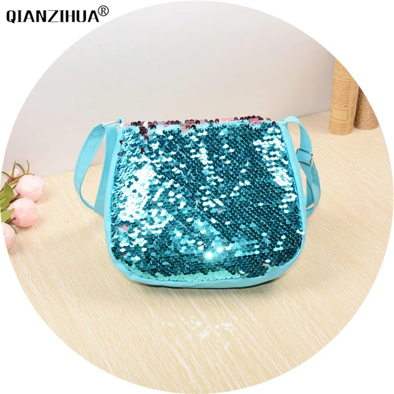 النساء الترتر حقيبة صغيرة الأطفال Crossbody حقيبة الأزياء طفل الفتيات المحافظ حقائب بو حقائب كتف متنقلة بولسا الأنثوية