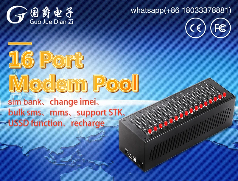 

FIMT Wavecom USB GSM 16 Ports gsm Modem Pool M35 MODULE CHANGE IMEI