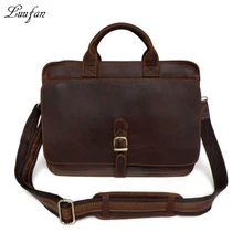 Мужской портфель из натуральной кожи, 15 дюймов, сумка-мессенджер для ноутбука, сумка-тоут из натуральной кожи для работы, сумка с двойной подкладкой, коровья кожа, деловая сумка