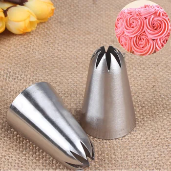 

TTLIFE Piping Nozzle Decoration Icing Tips Large Size Cream Flower Rose Nozzles Cookies Baking Tool Cake Cupcake Decor #1C