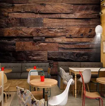 

Custom Wallpaper Murals Large Wall Painting Retro Nostalgic Wood Panels Wood Grain Wall Mural De Parede 3D Wallpaper For Walls