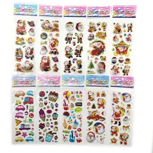 10Sheets Different 3D Cute Anime Stickers Toys Funny Toy For Children On Diary Phone Laptop Santa