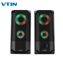 VTIN красочные огни компьютерный динамик 2.0RGB Динамик Сенсорный контроль свет портативный мини динамик супер стерео бас для домашнего воспроизведения
