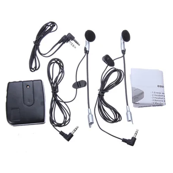 

1 PAIR Motorcycle Helmet to Helmet Intercom Set 2 Headsets MP3 Input