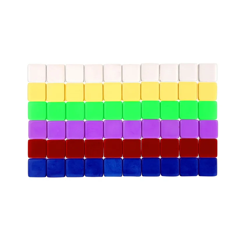60pcs Dice Transparent Dice Acrylic Cube Board Game Kid DIY Fun and Teaching for dungeons and dragons TRPG game lovers #2P09 (6)