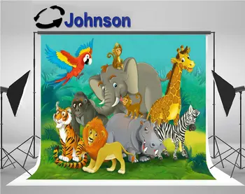 

jungle safari cartoon Animal theme backgrounds Vinyl cloth High quality Computer print party backdrops