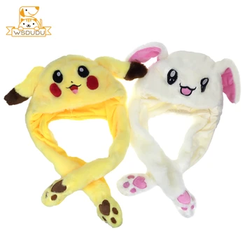 

Cute Moving Animal Ears Cap Hat Rabbit Cat Dog Pikachu Elephant Pig Bunny Dolls Plush Stuffed Toys Kawaii Cartoon Live Girl Gift