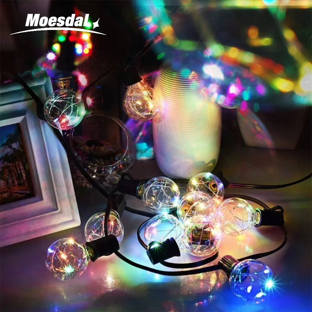 

Moesdal 6.35M25LED G40 light string copper wire mini light string garland, indoor and outdoor festive decoration street string