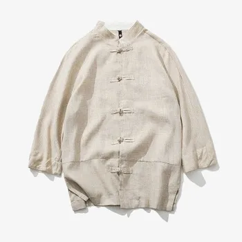 

Chinese traditional cotton linen clothing for men kung fu clothes Solid tang suit kungfu shirt men's vintage shirts