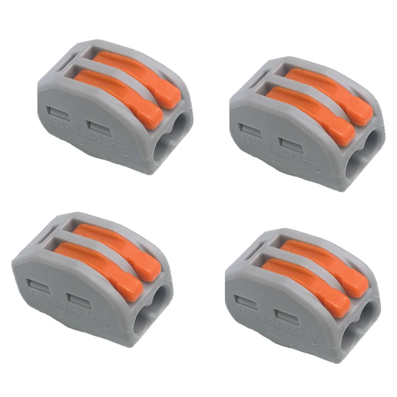 

100pcs/lot Connector 222-412(PCT212) Universal Compact wire connector Wiring Connector 2 pin Conductor Terminal Block