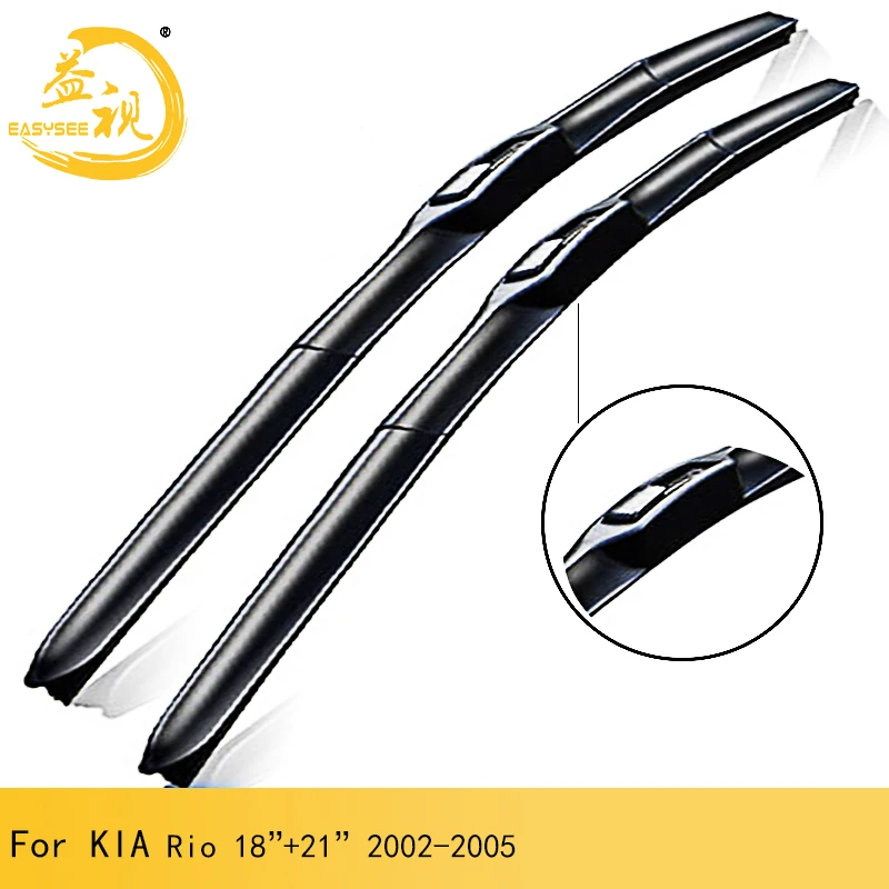 

Easysee Wiper blades for 3 Section winter Rubber windscreen windshield wiper Car accessory KIA Rio (2002-2005),18"+21"