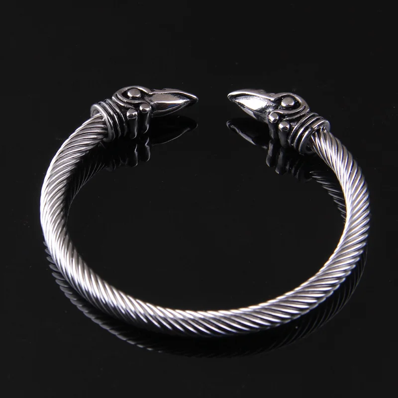 Bangle Bracelet Stainless Steel Bracelet Raven Bracelet Viking Bracelet Men Wristband Cuff Bracelets For Women
