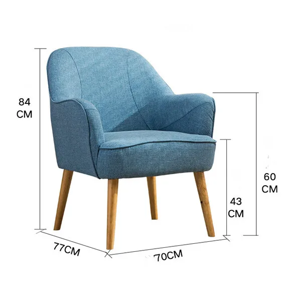 Современный домашний тканевый стул с деревянными ножками, мебель для гостиной, кресло с акцентом