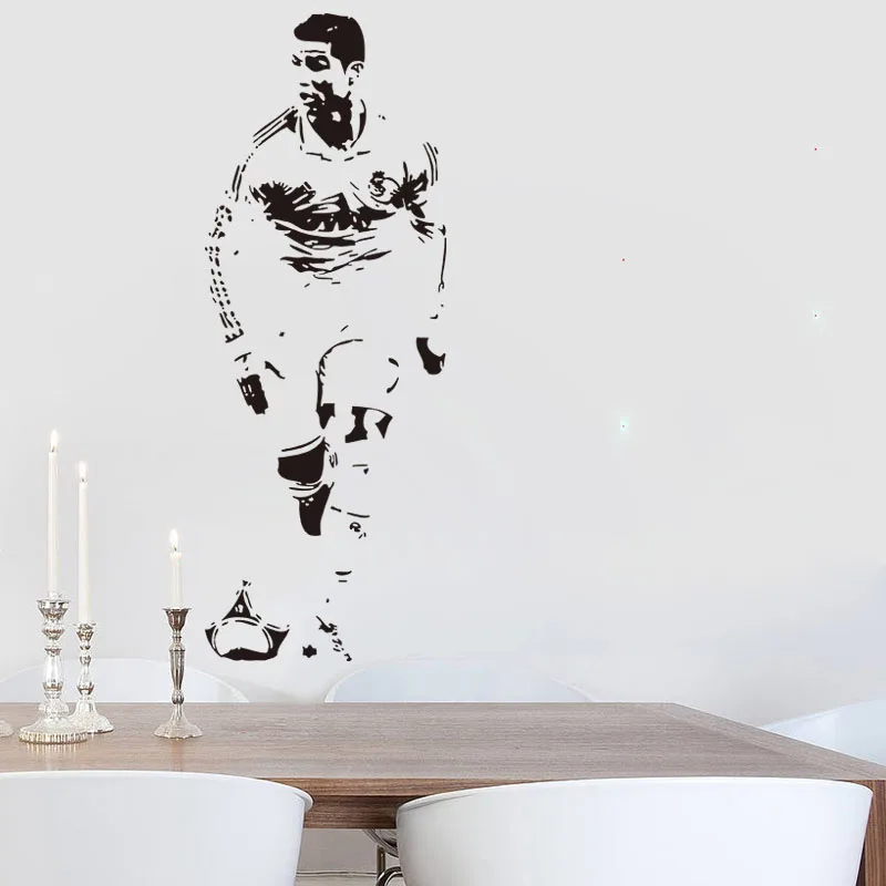 E Wall 5661 Cristiano Ronaldo Sports Theme Wall Decals Football Star Stickers For Boys Room