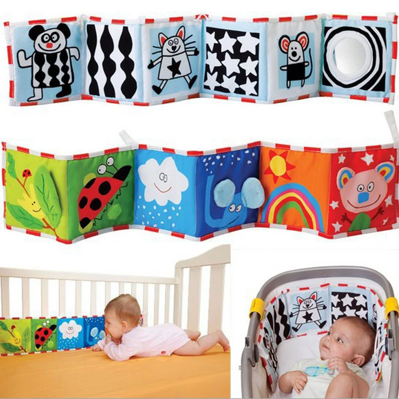 Детские игрушки на кроватку, бампер, тканевая книга для новорожденных, погремушки для младенцев, познание вокруг Мультитач, красочные бамперы для кровати, детские игрушки 0-12 месяцев
