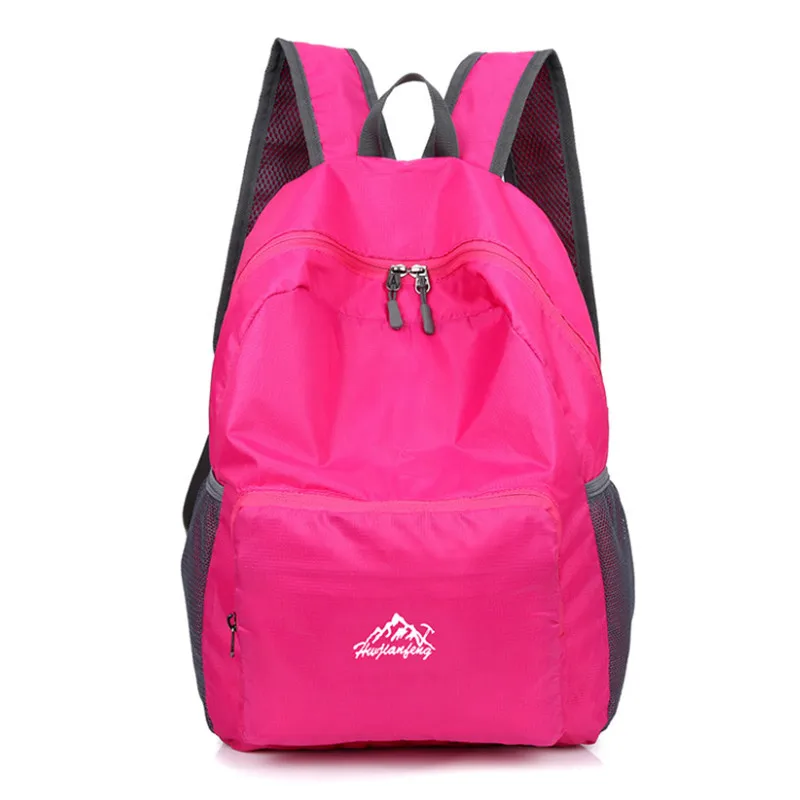 Портативный складной Сверхлегкий Водонепроницаемый рюкзак для спорта на открытом воздухе путешествия Велоспорт Туристическая сумка горный лыжный рюкзак - Цвет: Rose red