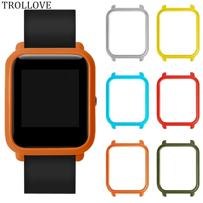 

Slim Colorful Frame PC Case Cover Protect Shell For Xiaomi Huami Amazfit Bip Younth Watch Hard Plastic Protective Bumper Case