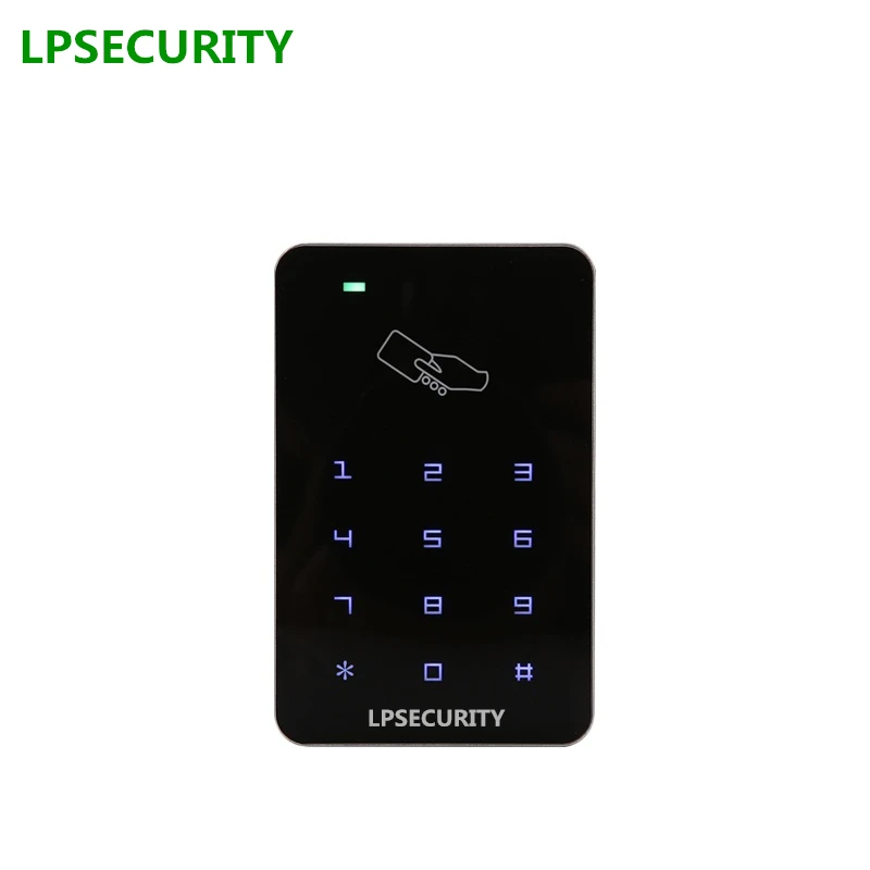 

LPSECURITY 13.56mhz IC Touch screen backlit standalone keypad rfid controller WG26fordoor gate lock access control system