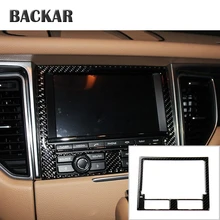 Задний автомобиль Стайлинг блок gps навигационная Панель рамка Радио голова границы интерьерные аксессуары для Porsche Macan