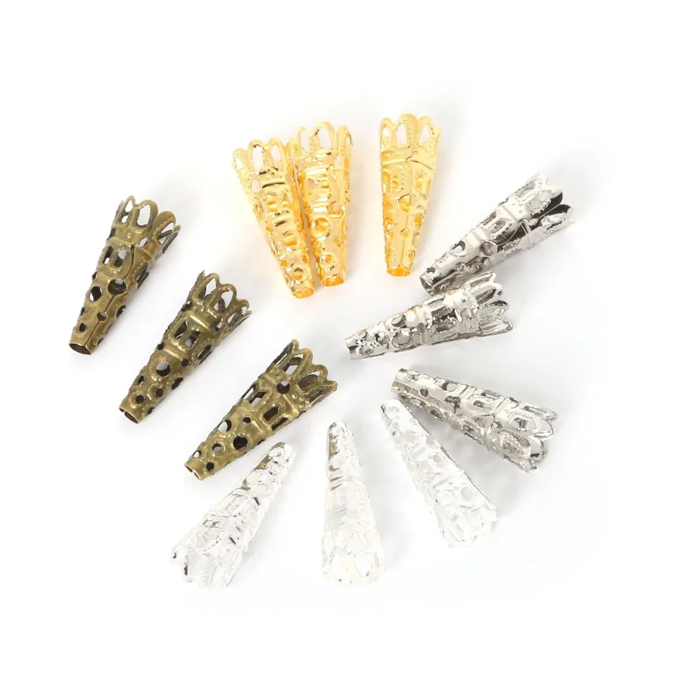 

100pcs/lot 8*22mm 4 colors for choose Flower Bead Caps Metal Iron Jewelry Findings FDA019-01