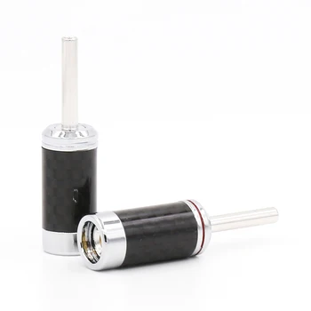

4pcs Carbon fiber Rhodium plated speaker cable plug hifi audio banana plug