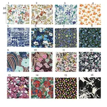 Новое поступление, хлопковая ткань с голубым цветочным принтом, гладкая ткань с принтом свободы, текстильный материал для одежды, постельные принадлежности, ткань из хлопка