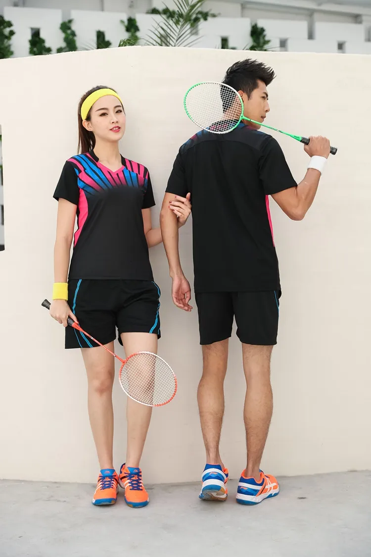 С v-образным вырезом кофта для бадминтона комплекты для мужчин и женщин на заказ для взрослых для игры в бадминтон тренировочные костюмы форма быстросохнущие настольным теннисом одежда с принтом