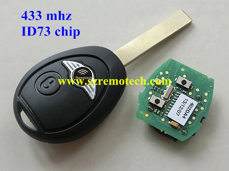 

Remote Key Fob FULL COMPLETE 433MHZ WITH ELECTRONICS For Mini Cooper R50 R53 Alarm Systems Securit Fit For BMW Mini Rover 75