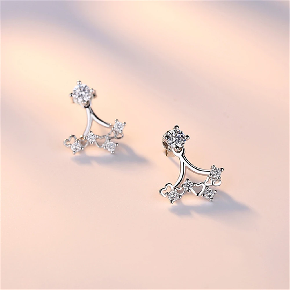 Женские серьги гвоздики из серебра 925 пробы с цирконом и жемчугом|pearl studs|brand stud