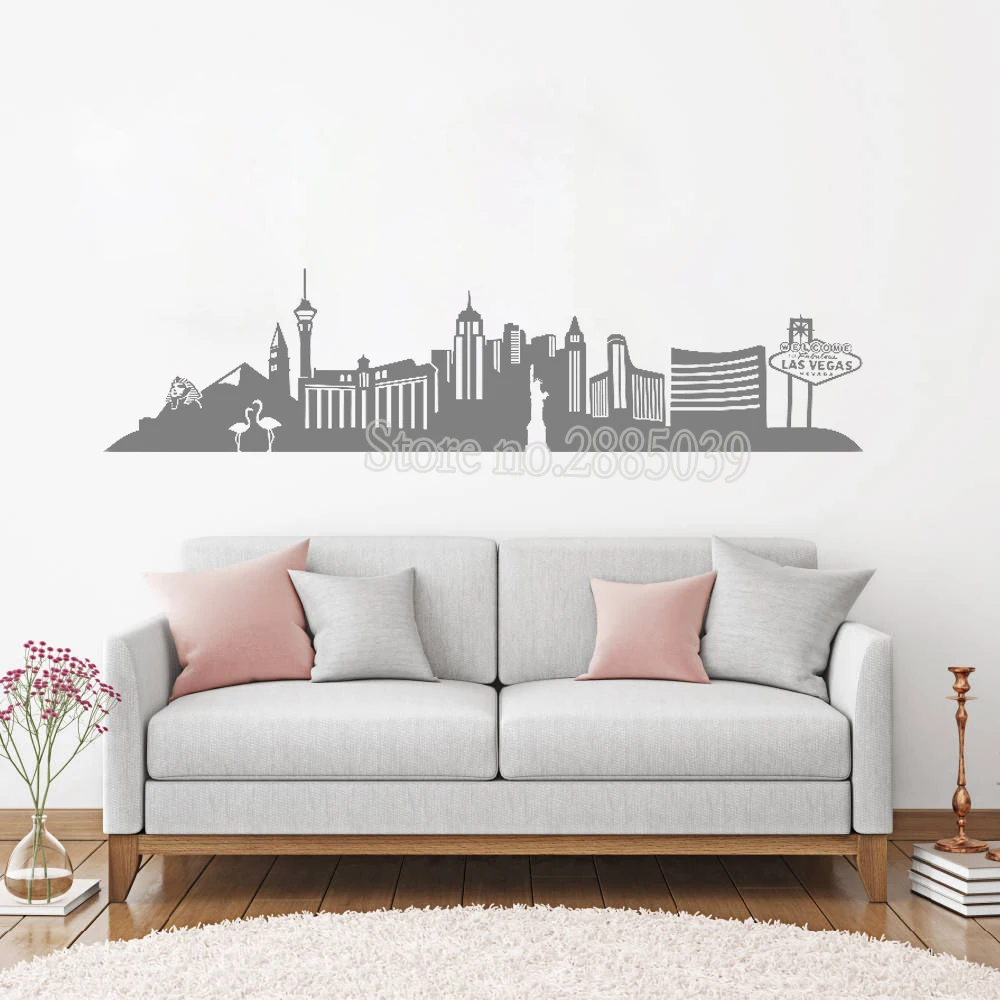 Newly Arrivals Las Vegas Skyline Wall Sticker Vinyl Decal Home Decor