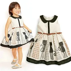 

Toddler Kids Baby Girls Princess Party Tutu Cartoon Animal Cat Printed Tulle Vest Dresses 0-5 Years
