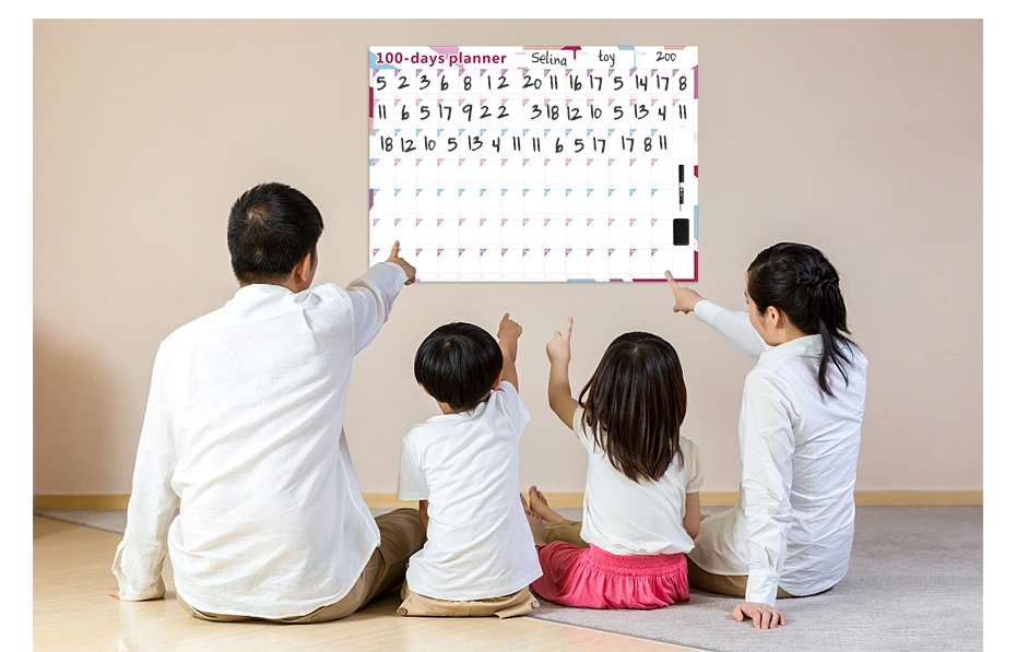 930_09 Countdown Calendar Annual Learning Schedule Periodic Planner Agenda Journal Diary Plan Student Office Supplies