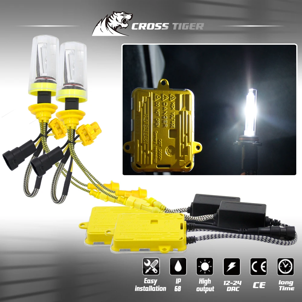 

LOAUT Car 9005 Headlight AC HID Light HB3 12V 6000K 22000lm Fog Light Automobile Hi/Lo Beam GQS KIT Front Bulb Automobiles