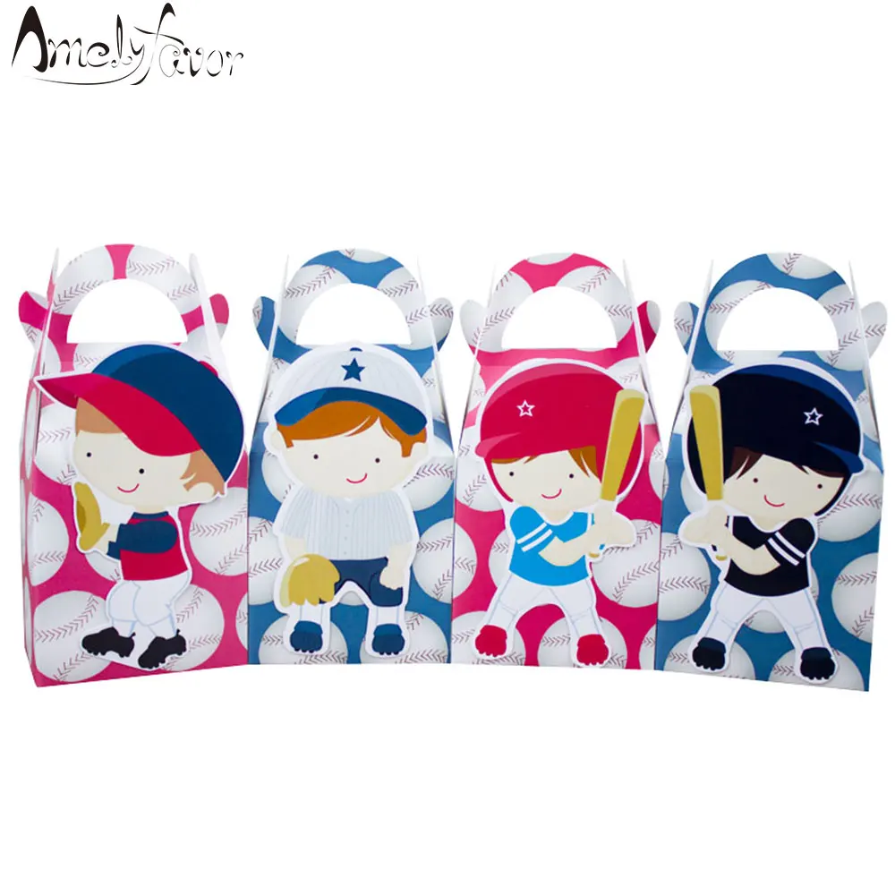 

Спортивная тематическая коробка для бейсбола для мальчиков, Подарочная коробка для конфет, коробка для кексов для соревнований, спортивных встреч, дней рождения, контейнер, принадлежности
