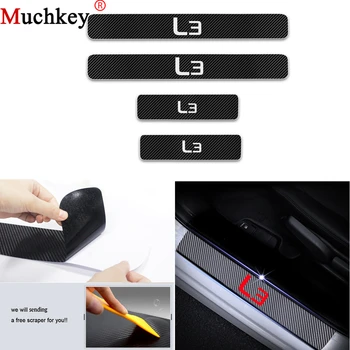 

Car Door Sill Welcome Pedal Stickers For Lotus L3 Door Threshold Plate Scuff Plate Carbon Fiber Vinyl Sticker Car Styling 4Pcs