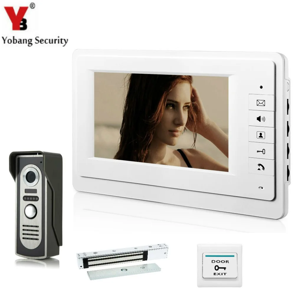 

YobangSecurity 7 Inch Video Door Entry System Home Security Camera Video Door Intercoms 1-camera 1-monitor With Door Lock