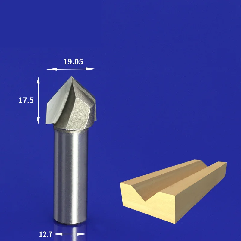 1PCS-Freeshipping CNC карбида вольфрама с покрытием Алюминий нитрид Титан, фреза по дереву, деревообрабатывающие фрезы, дерево, инструмент, 3D dc-двигатель, напряжение 90 градусов гравировка - Длина режущей кромки: 12.7mm x 19.05mm