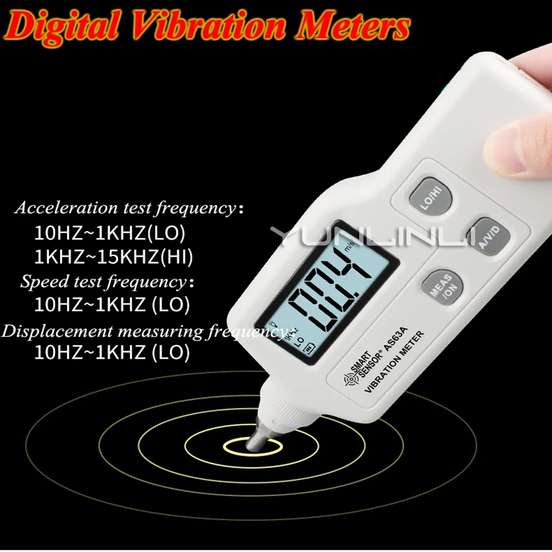 Высокая точность ручной вибрирующий тестер Калибр Цифровой Вибрационный метров мультиметр виброметрический анализатор устройства AS63A