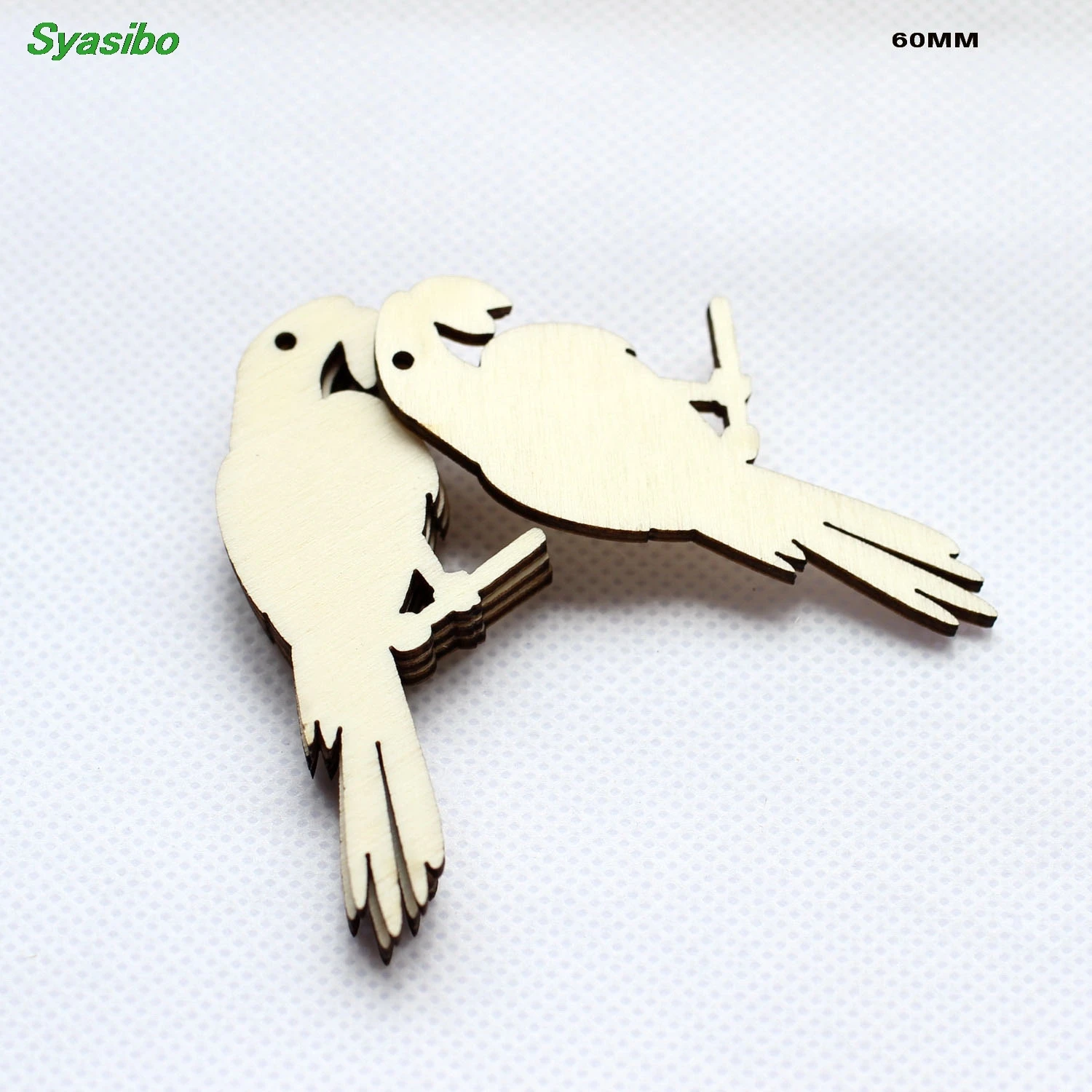 

60mm Natural Blank Wooden Birds Earrings Party Oraments Rustic Wood Keychains Tags Supplies Craft 2.4"-CT1554