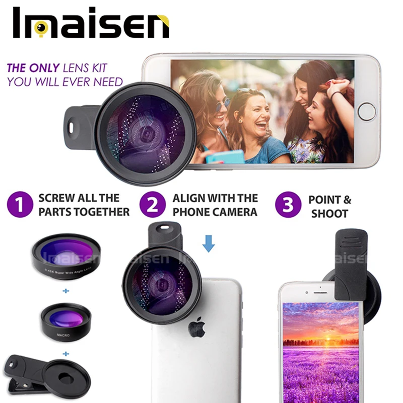 

HD mobile phone lens wide-angle macro lens two-in-one mobile phone external camera
