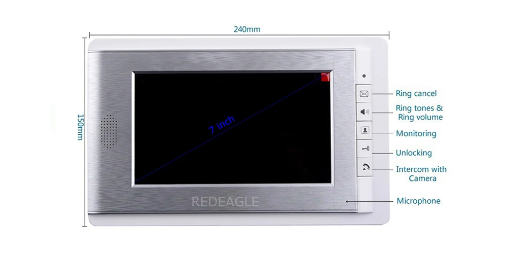 Три единицы квартиры цвет видео телефон домофон системы 7 дюймов ЖК+ RFID Доступа открытый Nihgt видения камера для 3 семьи