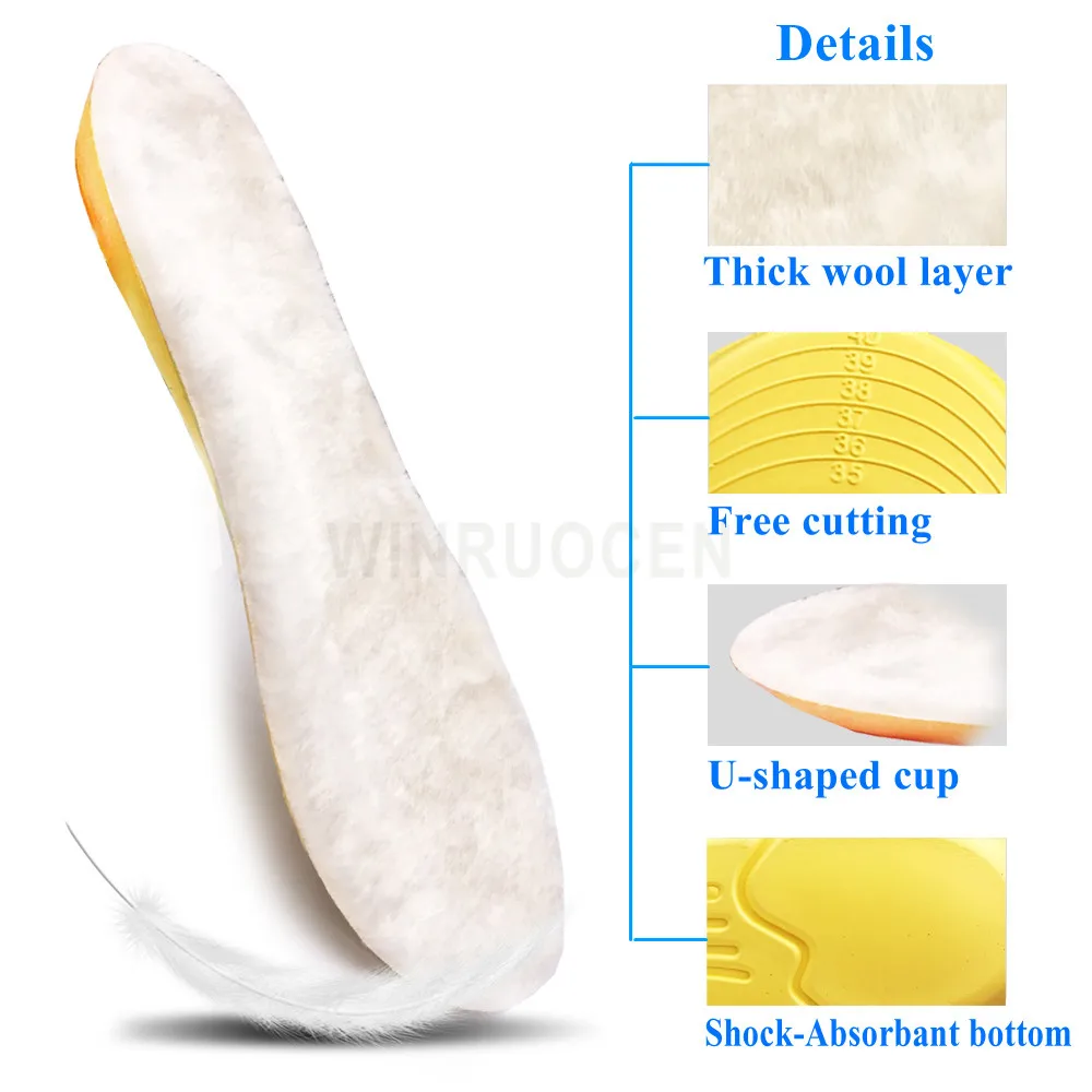 Теплые мягкие зимние стельки из овечьей кожи и кашемира для мужчин и женщин; спортивная обувь; теплые стельки; Утолщенные мягкие теплые стельки высокого качества