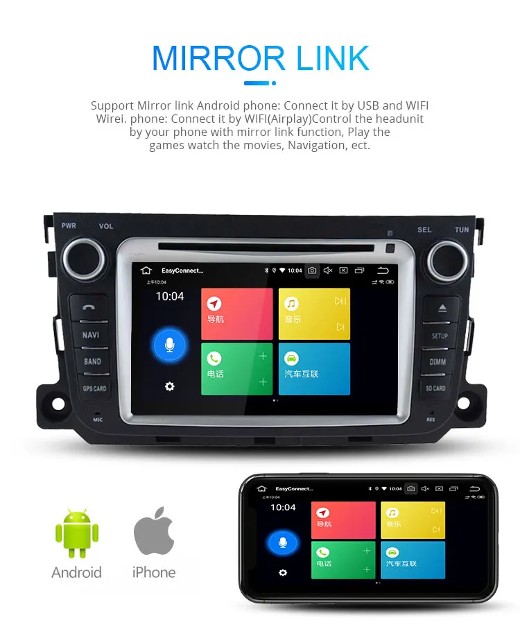 LJHANG Android 9,0 автомобильный dvd-плеер для Mercedes Benz Smart 2012 2013 wifi Мультимедиа 2 Din автомагнитола gps Navi Стерео SD