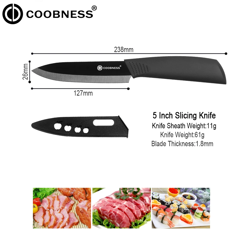 COOBNESS кухонные инструменты высокого качества, керамический нож " 4" " дюймов, Черное лезвие, керамические кухонные ножи для очистки овощей, лучший подарок