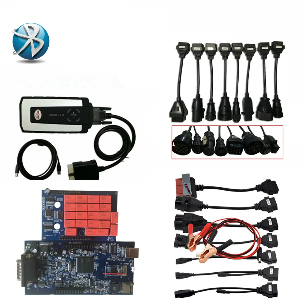 

blue pcb WOW SNOOPER with/no Bluetooth+car truck cable obd obd2 newest 2016r0/2015r3 software high performance scanner tool