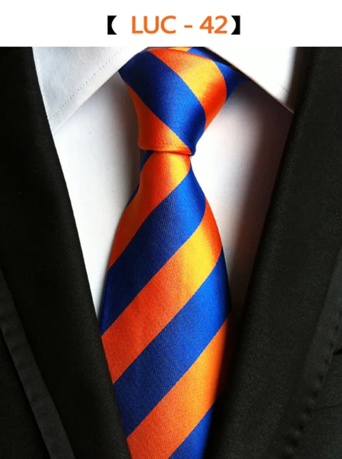 75 стилей, 8 см широкие деловые галстуки для мужчин, синие оранжевые красные розовые Черные Серые жаккардовые тканые свадебные галстуки, шелковый галстук Gravata - Цвет: TK-LUC42