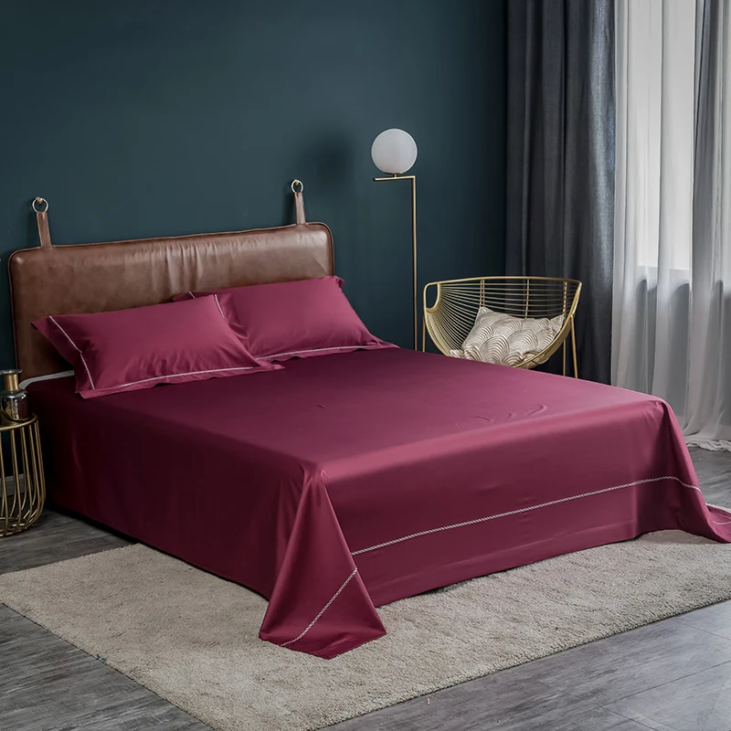 Embroidery Egyptian Cotton Flat Sheet Embroidery Egyptian Cotton Flat Sheet 2