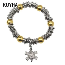 Браслет милый маленький Черепаха Талисманы серебро и золото Цвет Браслеты Мода уникальный прекрасный Животные ювелирные изделия