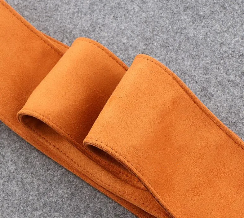 Girl Round Button Suede Flannel Belt Women's Soft Face Width Decoration Strap Designer Velvet Fashion Belts Cinturon leather belts for women